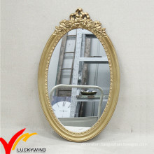 Antique Decorative Oval Wooden Wall Mirror